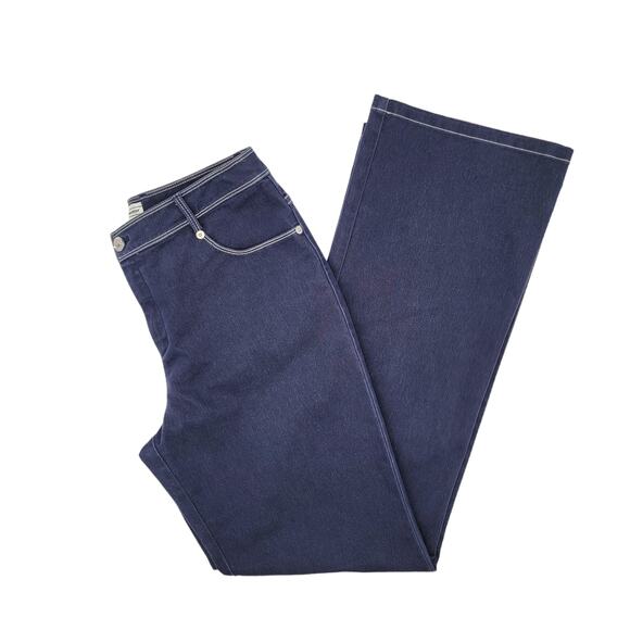 St. John Sport High Rise Easy Fit Dark Blue Straight Leg Jeans - Size 8 - Picture 1 of 8